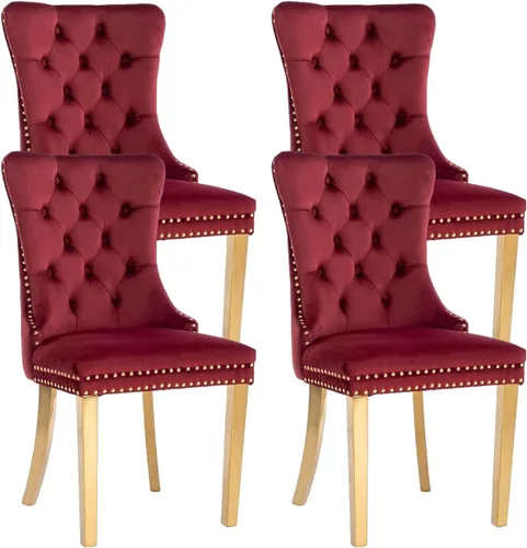 Vista 57 de Juego de 2 sillas de comedor de terciopelo beige, sillas de comedor tapizadas beige01
