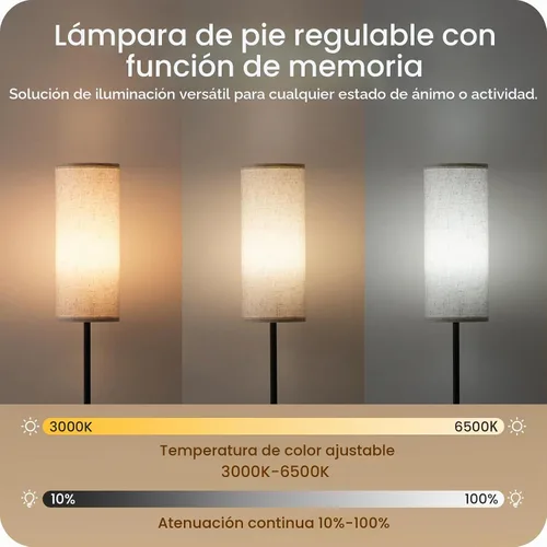 Vista 5 de Paquete de 2 lámparas de pie regulables para sala de estar con 2 controles remotos e interruptor de pie, lámpara de pie de esquina, lámpara alta