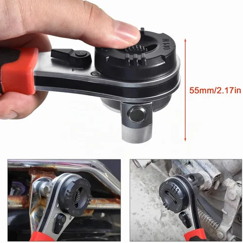 Vista 5 de SaferCCTV - Llave de trinquete ajustable para tornillo de 0.27 a 0.86 pulgadas, llave universal multifuncional, llave ajustable de trinquete