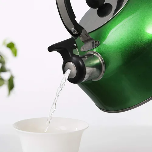 Vista 3 de DOITOOL Teakettle - Tetera de 2 cuartos de galón de 2 litros, hervidor de té silbante de acero inoxidable, hervidores de té de acero inoxidable