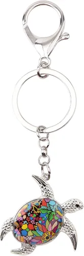 Vista 4 de Esmalte Metal Tortuga Llaveros Para Mujeres Niñas Regalos Coche Bolso Tortuga Colgante Charms