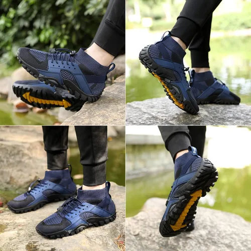 Vista 5 de Mens Womens Water Hiking Shoes Trail Running Shoes High Top Slip Resistant Swim Wading Shoes Barefoot Aqua for Beach Sailing Orthopedic Walking
