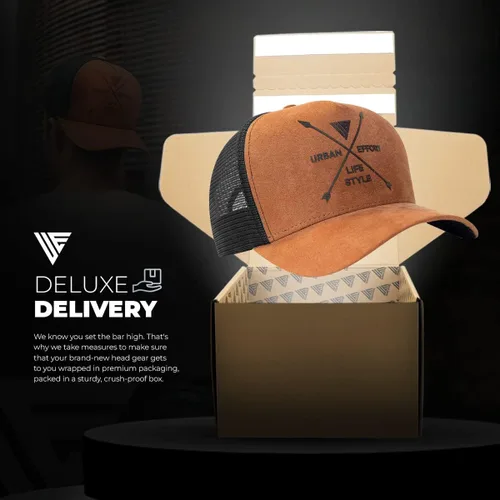 Vista 140 de Urban Effort Gorra trasera de malla, para hombres y mujeres, gorra de béisbol de 5 paneles, gran cierre a presión para caza y senderismo