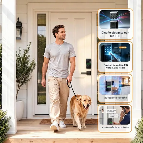 Vista 3 de SEPOX® Keyless Entry Deadbolt, Offline Smart Keypad Doorlock, LED Indicator