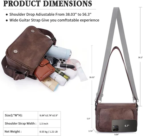 Vista 3 de HKCLUF Small Crossbody Bags Purse for Women Vegan Leather Small Hobo Purse Women's Shoulder Bags