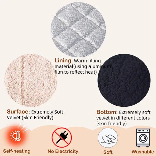Vista 8 de AIO Almohadilla de cama autocalentable para gatos, almohadilla térmica avanzada extra cálida para mascotas de interior y exterior con funda