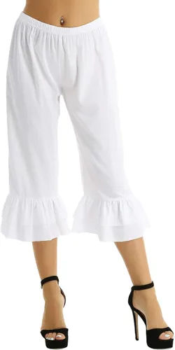 Vista 2 de Renvena Mujeres Adulto Renaissance Volantes Dobladillo Bloomers Fancy Dress Pantalones Largos Pantalones Pantalones Pantalones