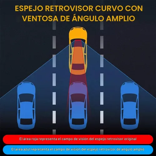 Vista 5 de Espejo retrovisor convexo de 12 pulgadas con ventosa, gran angular
