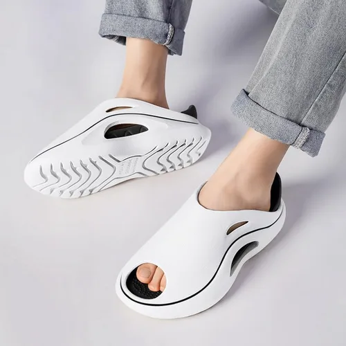 Vista 2 de Menore Recovery Slides for Women Men with Arch Support Sport Sandals Cushion Cloud Slippers Reduces Stress on Feet Non-Slip Shower Shoes Indoor &