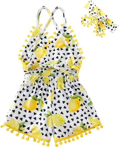 Vista 21 de UNICOMIDEA 6M-3T Traje sin espalda para bebé niña traje mameluco con diadema