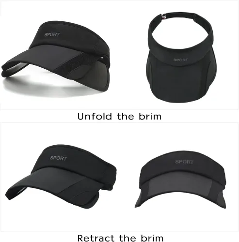 Vista 5 de Sombreros de visera deportiva de verano para hombre y mujer, con ala ancha, ajustable, para golf