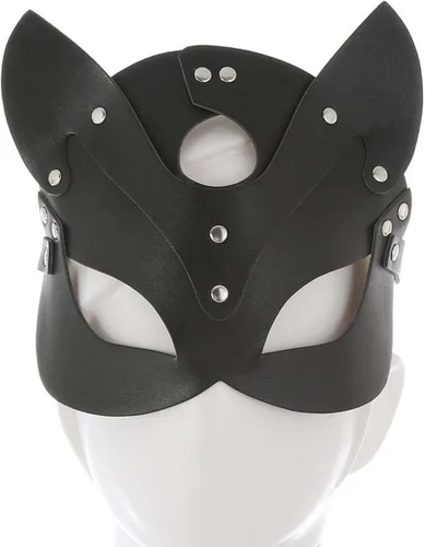 Vista 5 de Seglorwy Máscaras de cuero para disfraz de conejo, zorro, gato, mujer, máscara sexy de piel sintética para fiesta de máscaras, Halloween, cosplay