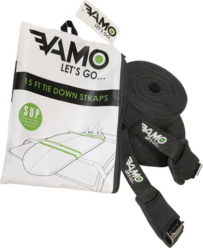 Vista 2 de VAMO SUP Kayak Surf Rack Correas de amarre - Par negro (15 pies)