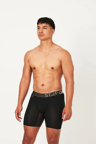 Vista 7 de STEP ONE Calzoncillos tipo bóxer de bambú para hombre (más largo), antirozaduras, absorbe la humedad para hombres
