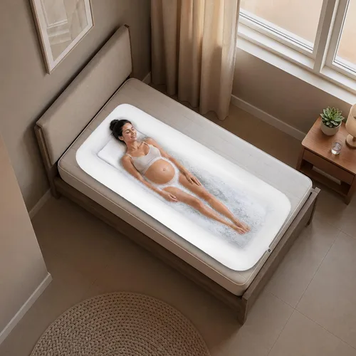 Vista 5 de Inflatable Bathtub for Adults,Portable Bed Bath Tub for Elderly&Disabled (A)
