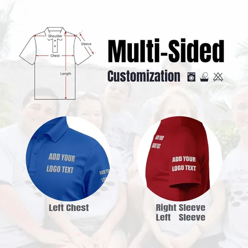Vista 2 de Camisas personalizadas para hombre, camiseta polo personalizada, diseño de impresión bordada, diseño de tu propio texto, logotipo, nombre camisetas