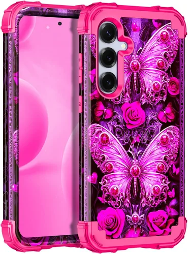 Vista 14 de Miqala Funda para Galaxy A14 5G, que brilla en la oscuridad, tres capas, resistente, a prueba de golpes, cuerpo completo, parachoques de plástico