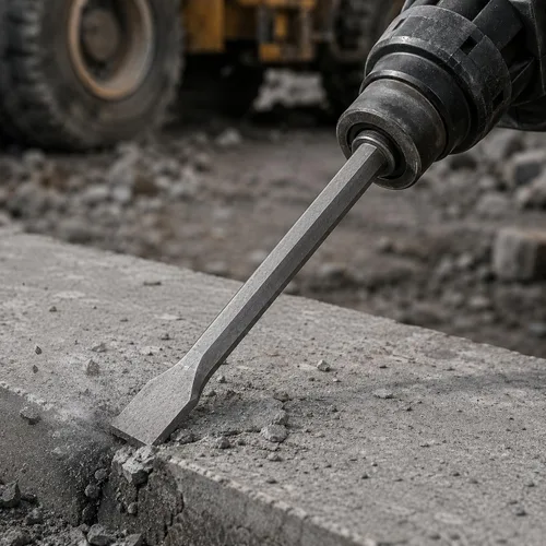 Vista 2 de XtremepowerUS Cinceles de hormigón plano y punta de 2 piezas para martillo eléctrico de demolición de 5/8 pulgadas, vástago hexagonal de 2 piezas