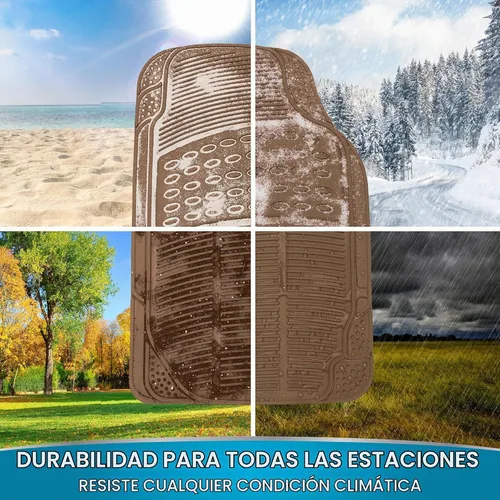 Vista 2 de BDK ProLiner Alfombrillas para automóvil, camiones, SUV, 2 piezas para todo tipo de clima con diseño de ajuste universal, tapetes duraderos con Beige