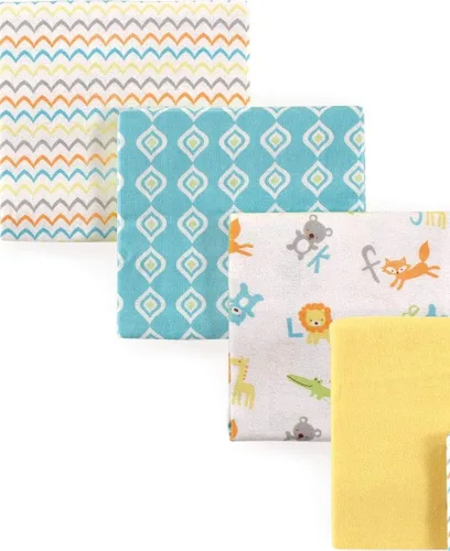Vista 2 de Luvable Friends Mantas unisex de franela de algodón para bebé, paquete de 84 ABC, talla única