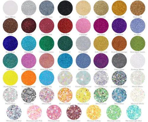 Vista 4 de MARBLERS - Purpurina holográfica [Set de 8 colores de Sirena] 4oz (112g) Gruesa No tóxica, vegana, libre de crueldad Para cara, cuerpo, sombra