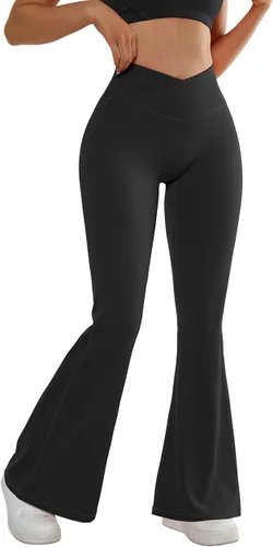 Vista 4 de SUUKSESS Leggings acampanados para mujer, pantalones de yoga de cintura alta con corte de bota y levantamiento de glúteos