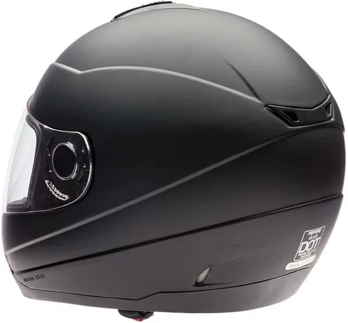 Vista 4 de MMG El casco integral para motocicleta DOT Street Legal viene con escudo transparente y protector ahumado de repuesto (MGAH26) (negro mate, mediano)