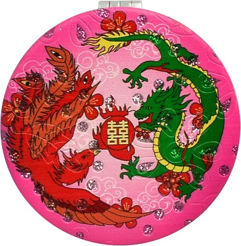 Vista 12 de Espejo lateral doble Feng Shui Lucky Mirror Dragones dobles