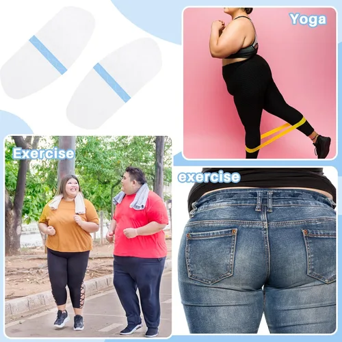 Vista 6 de Timgle 50 cintas octágonas para muslos invisibles, impermeables, transparentes, anti rozaduras, cinta adhesiva para levantar el cuerpo