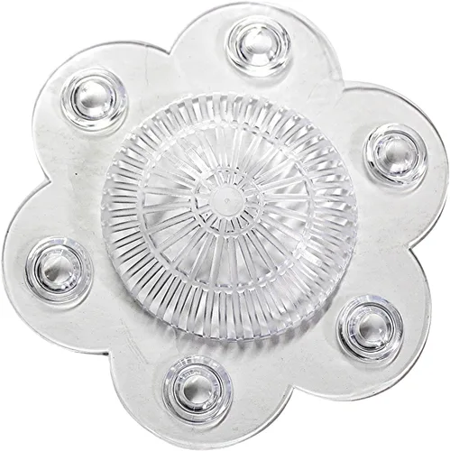Vista 3 de Paquete de 2 cubiertas de drenaje para atrapa el cabello, PVC suave en forma de cúpula de 5 pulgadas con 6 ventosas, tapón transparente