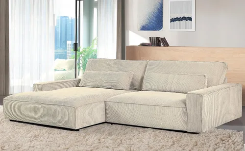Vista 3 de Container Furniture Direct Luxe - Sofá modular de dos piezas de gran tamaño para sala de estar, sofá en forma de L con diván, tapizado con tela