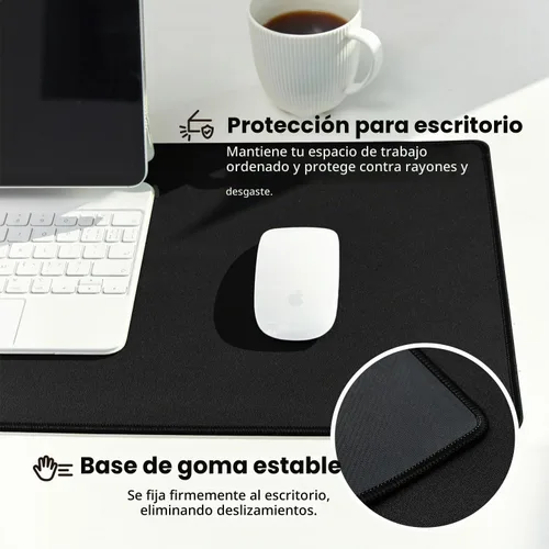 Vista 5 de Reniteco Alfombrilla de mouse grande para juegos con bordes cosidos duraderos, base de goma antideslizante, alfombrilla de mouse para teclado