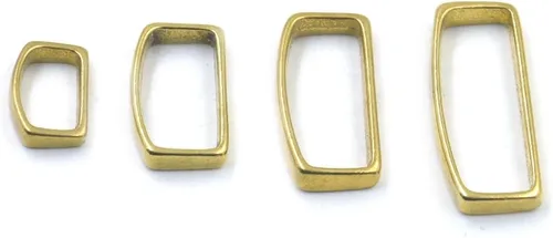 Vista 4 de 2 piezas - 0.787 in latón D anillo cinturón lazo soldado? correa de cuero bolsa correa, Latón