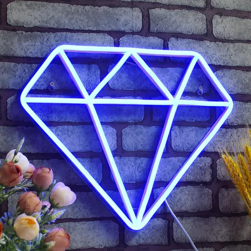 Vista 4 de AdvPro Señal de neón LED de silicona flexible de diamante - azul - st16s33-fnu0055-b