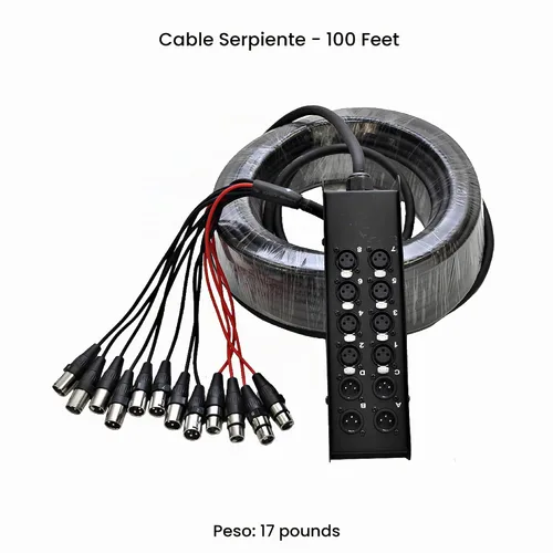 Vista 2 de Seismic Audio Altavoces 8 canales de bajo perfil XLR Enviar Sub Snake Cable, cable divisor XLR, 100 pies