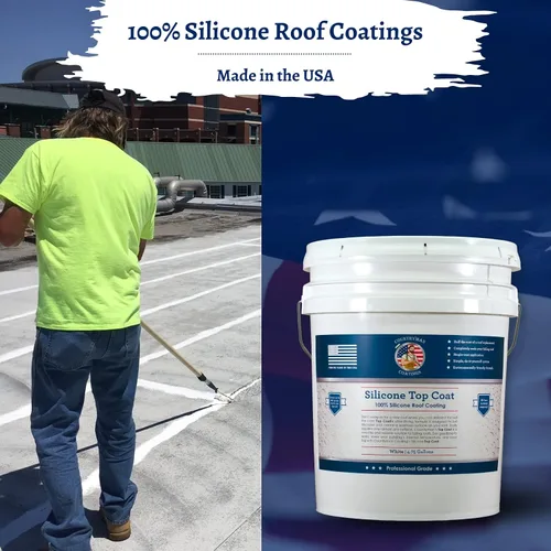 Vista 6 de Countryman Coatings Revestimiento para Techo 100% Silicona - Restaura Tu Techo en un Día - Sella Filtraciones, Grietas, Juntas, Penetraciones - Se