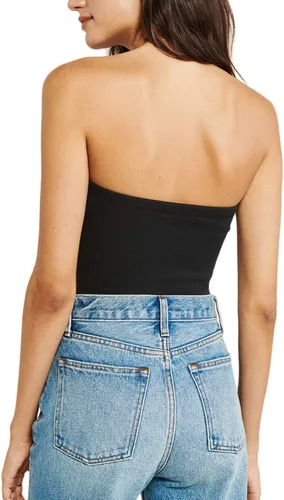 Vista 4 de H HIAMIGOS Paquete de 3 camisetas de algodón sin tirantes para mujer, sin mangas, elásticas, lindas, sin relleno