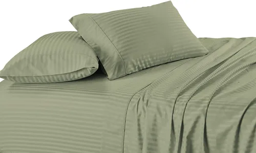 Vista 9 de sheetsnthings Juego de 2 fundas de almohada estándar de 300 hilos beige a rayas, tamaño Queen