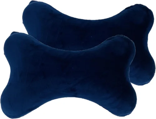 Vista 12 de Paquete de 2 almohadas de cuello de viaje en forma de hueso de perro con funda extraíble lavable de espuma viscoelástica para automóvil, autobús