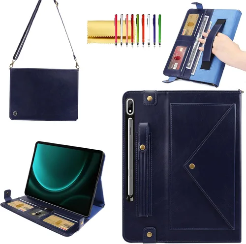 Vista 80 de Bolso Funda para Samsung Galaxy Tab S10 FE/S9 FE 10.9"/S9/S8/S7 11", Techcircle Folio con Soporte Cruzado, Billetera con Ranura para Lápiz S Pen