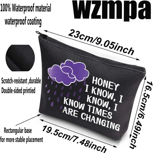 Vista 2 de WZMPA Bolsa de maquillaje cosmética para fanáticos de la música, regalo inspirado en la música, miel, sé que conozco, bolsa de maquillaje con Miel