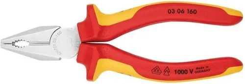 Vista 3 de Knipex 03 06 160 SB Alicates Combinados 6,3" con asas aisladas en envases blister