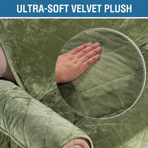 Vista 4 de H.VERSAILTEX Fundas acolchadas de terciopelo grueso para sillas reclinables, fundas para sillas reclinables, funda de sofá reclinable con respaldo