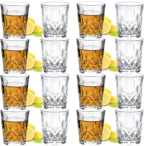 Vista 7 de JAIEF Vasos de chupito de tequila de 1.7 onzas con base pesada, vasos de cristal cordial (4)