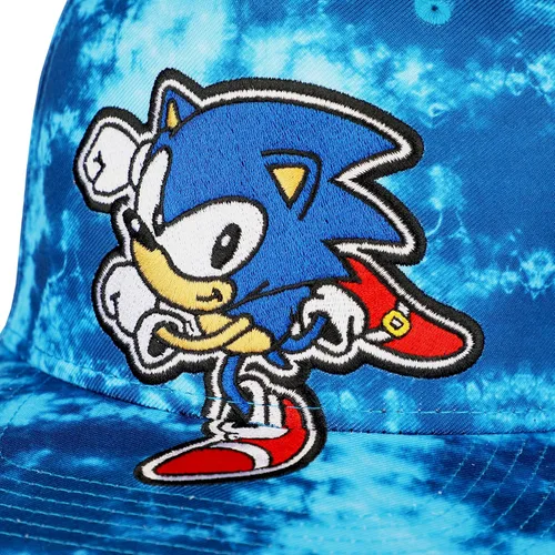 Vista 4 de Bioworld Sombrero Snapback Sonic The Hedgehog Tie-Dye para jóvenes, Sonic el erizo