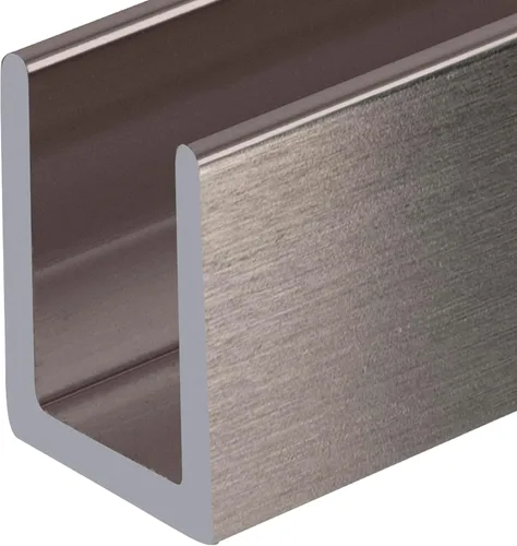 Vista 7 de Brixwell SDCD3812A-CCP12 Canal en U Profundo de Aluminio Anodizado Satinado Sin Marco para Puerta de Ducha para Vidrio de 3/8" de Grosor - Longitud