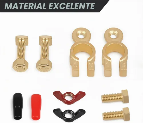 Vista 2 de SINGARO Conector de terminal de batería para coche, cable de cobre puro, clip de poste superior, polo positivo y negativo, aplicable a accesorios
