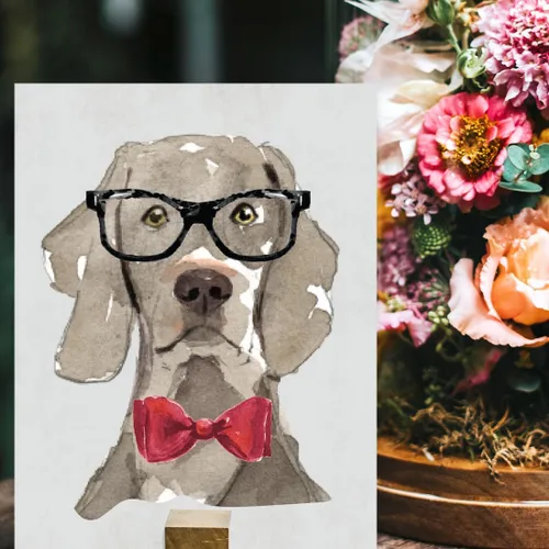 Vista 147 de Andaz Press Póster impreso para pared de perro, 8.5 x 11 pulgadas, Bulldog inglés con gafas negras, 1 paquete, regalo de cumpleaños de Navidad, sin