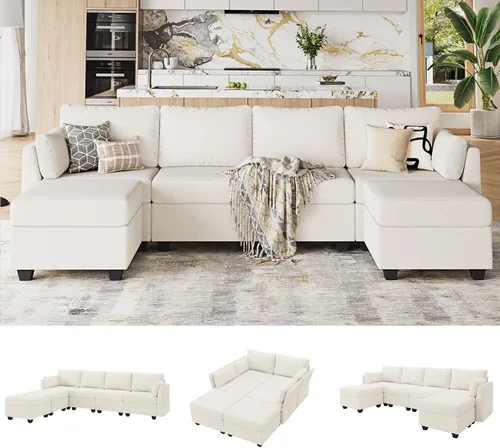 Vista 8 de Weture Módulo medio para sofá modular seccional, sofá seccional convertible, color beige