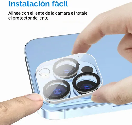 Vista 4 de JETech Protector de lente de cámara para iPhone 13 Pro Max de 6.7 pulgadas y iPhone 13 Pro de 6.1 pulgadas, vidrio templado 9H, transparente HD
